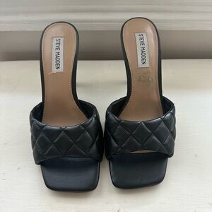 Steve Madden Black Quilted Heels